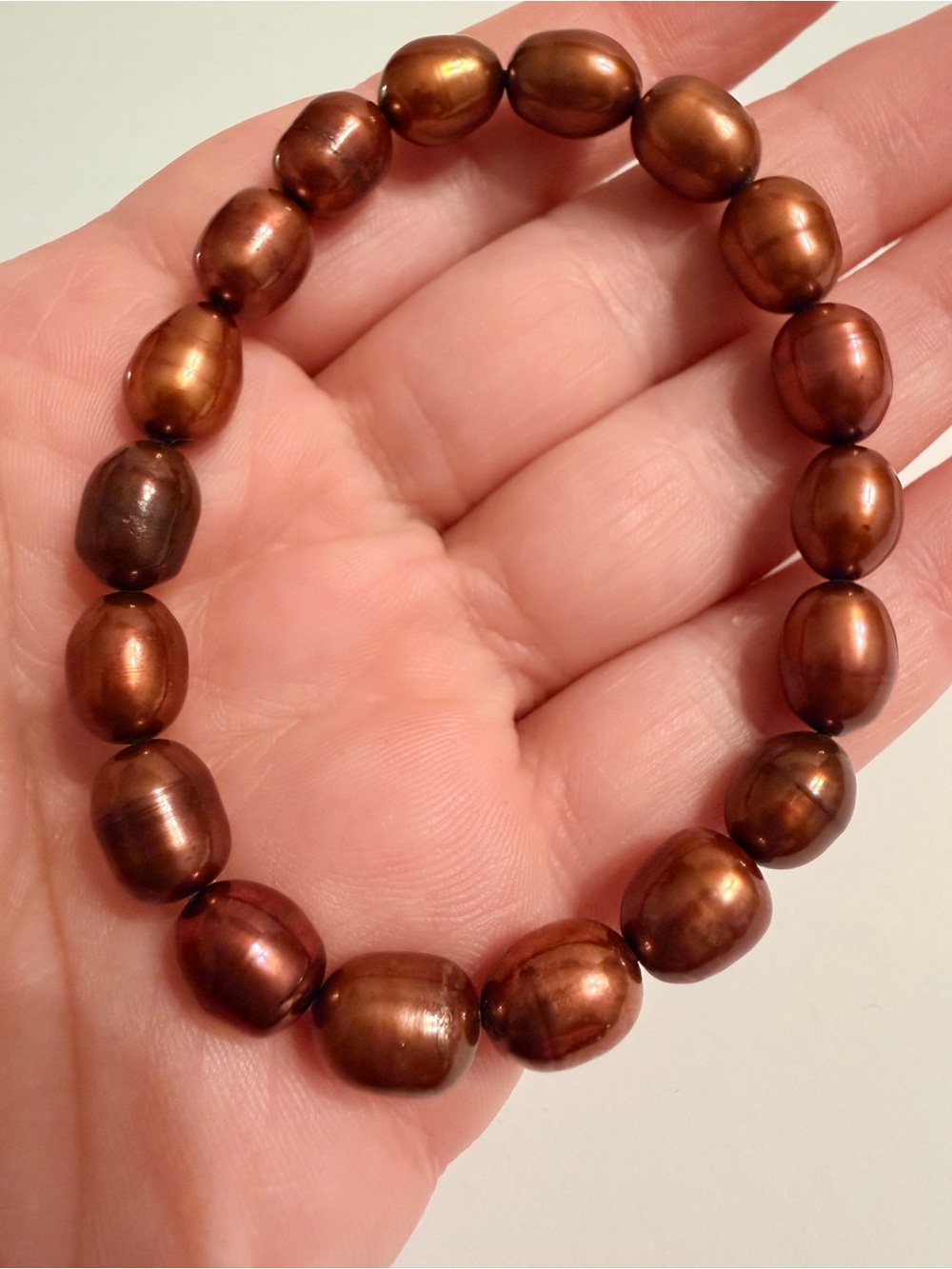 Genuine Freshwater Chocolate Pearl Stretch Bracelet - Women Jewelry